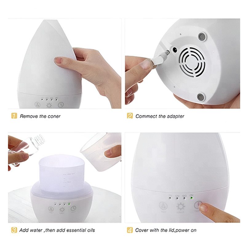 Home Portable Air Ultrasonic Humidifier Essential Oil Diffuser With Night Light For Bedroom