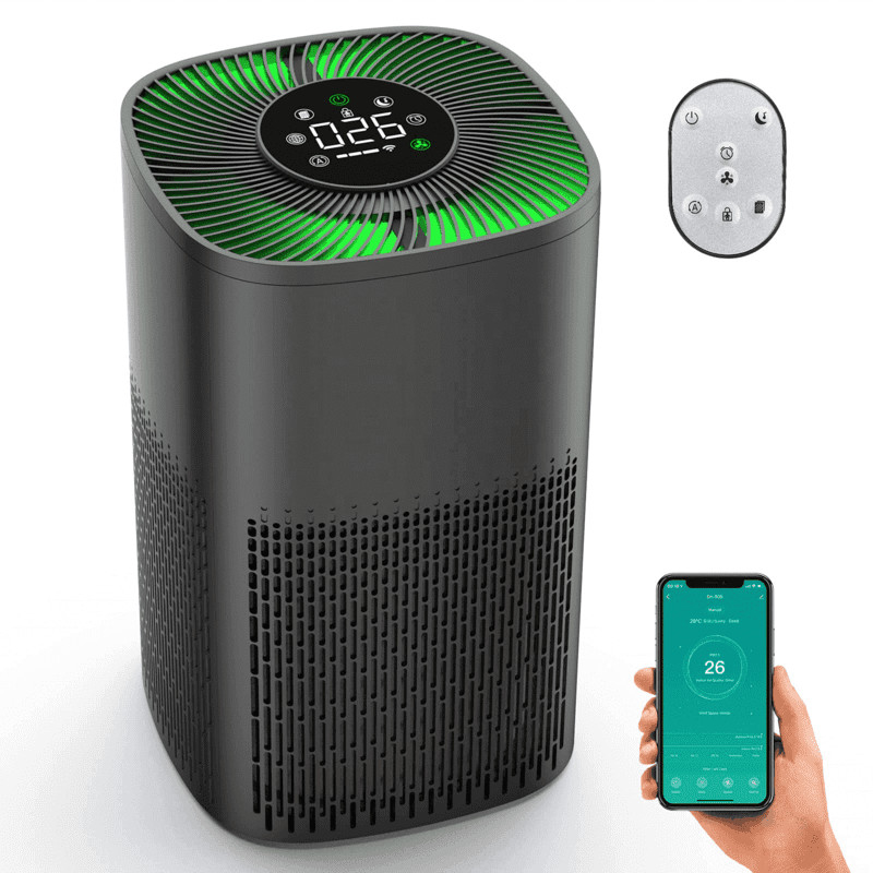 Smart Air Purifier with PM2.5 Display and LED Tricolor Light