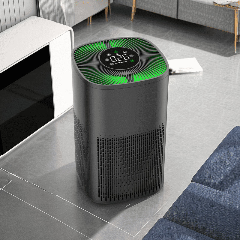 Smart Air Purifier with PM2.5 Display and LED Tricolor Light